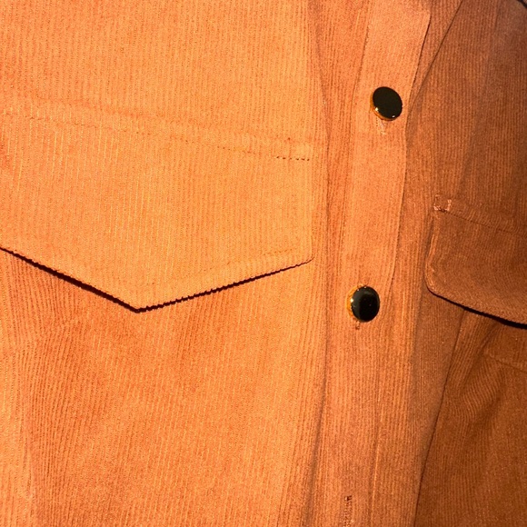 Cupshe Womens Button Front Long Sleeve Mini Shirt Dress Corduroy belted Sz S New - Picture 8 of 10